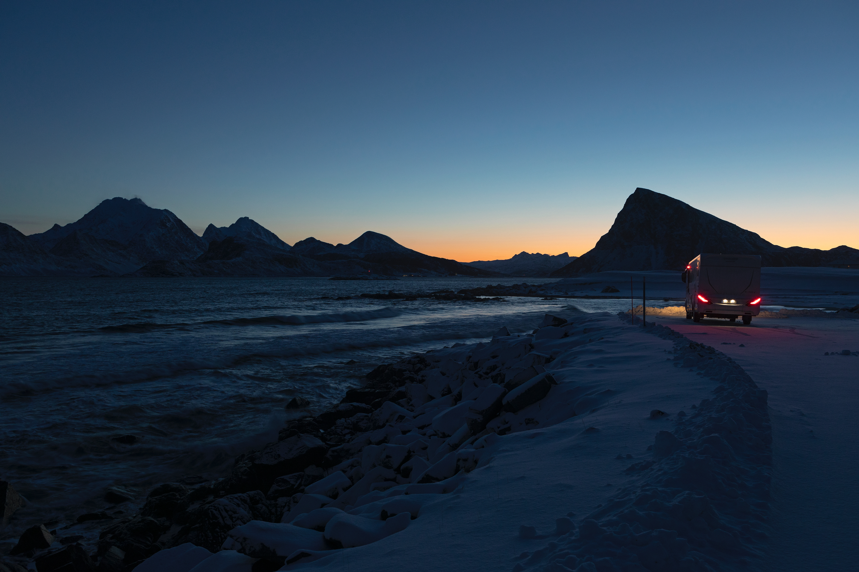 Rastplatz zum Sonnenuntergang, Norwegen