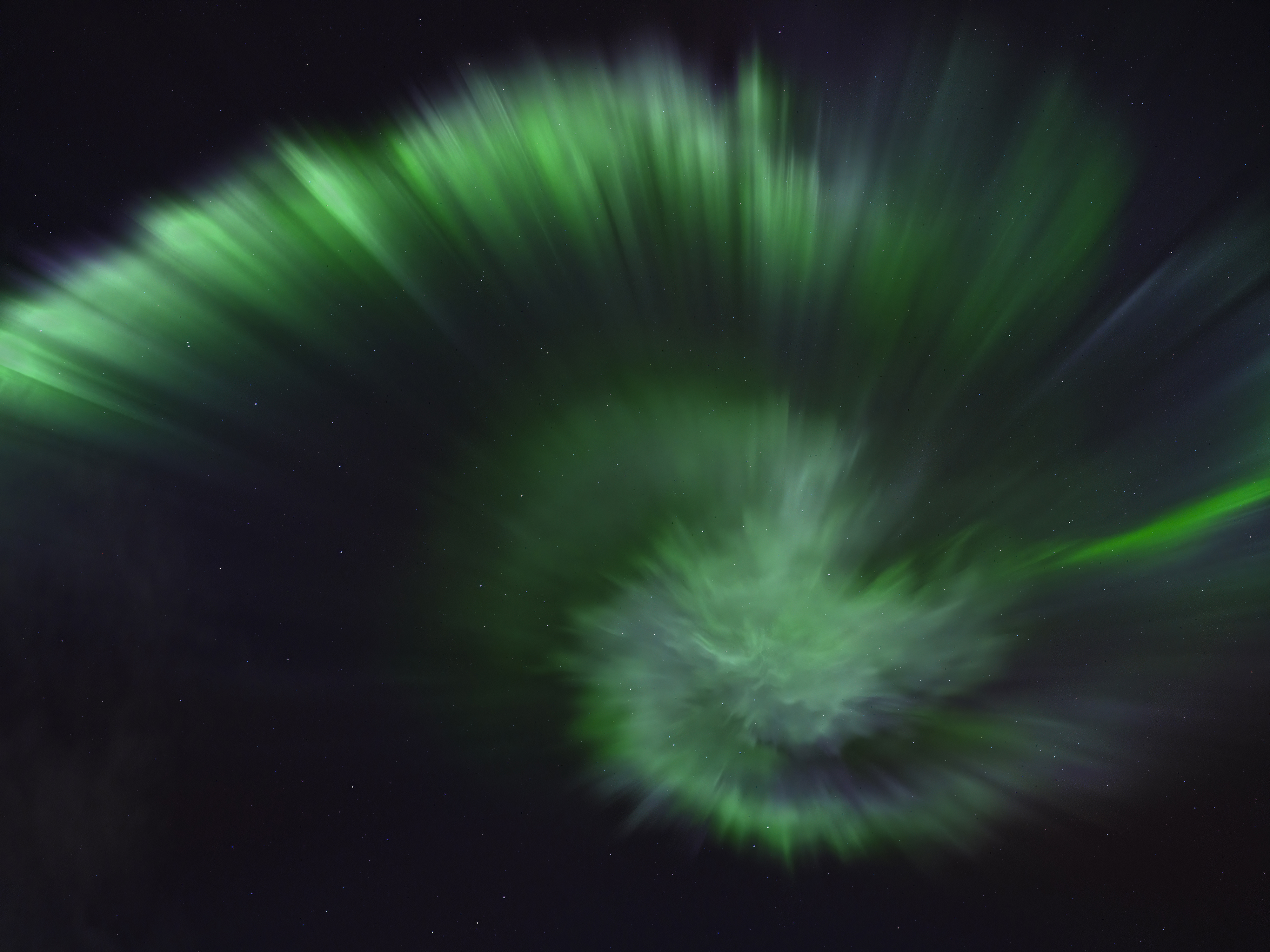 Nordlicht, Aurora borealis in grün und blau