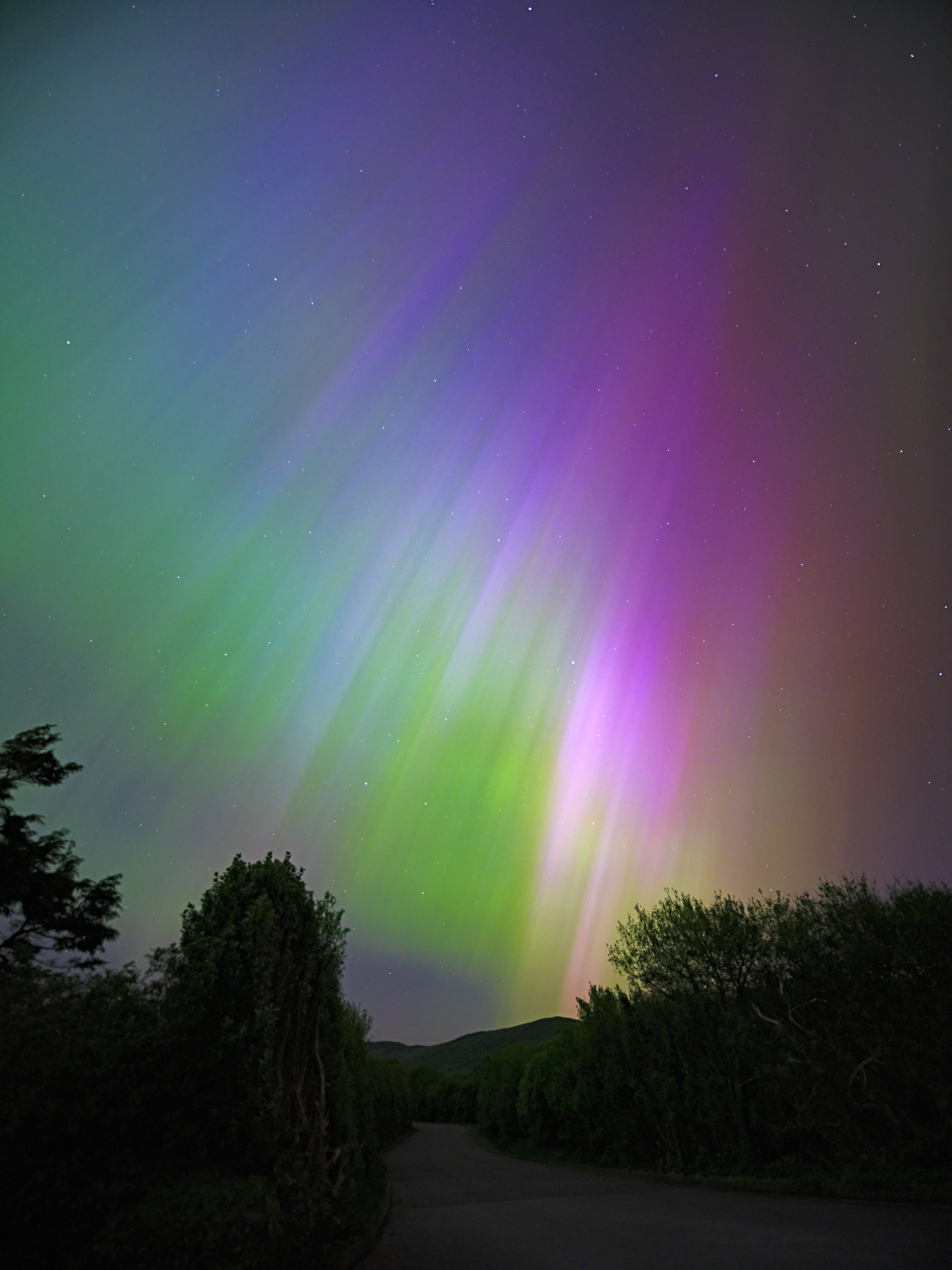 Alle möglichen Nordlichtfarben in einem Foto!