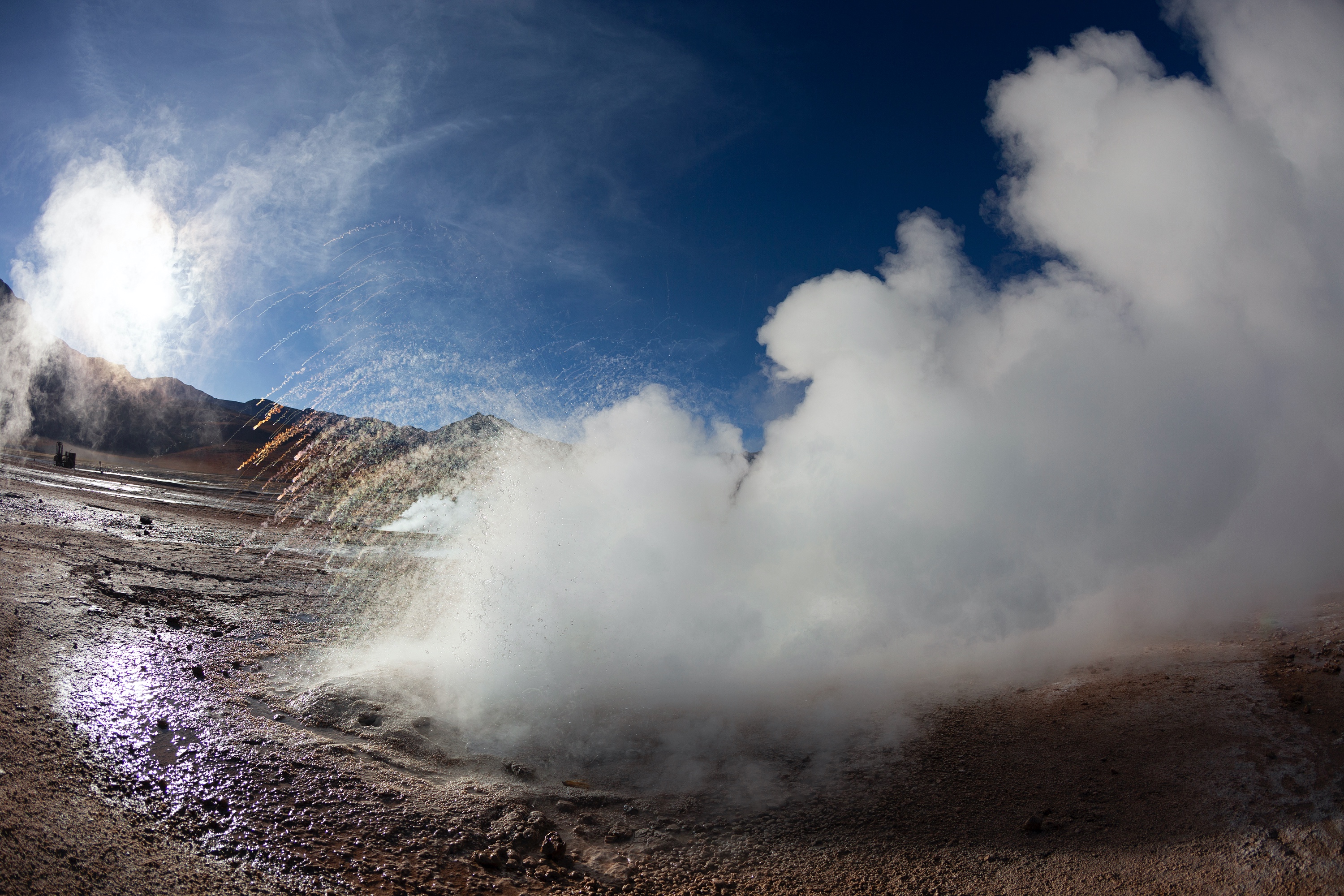 Heißwasser-Austritt